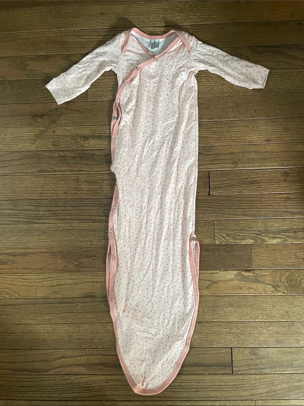 Cooper Pearl Pink Polka dot Baby Sleep Gown with Snap Closure